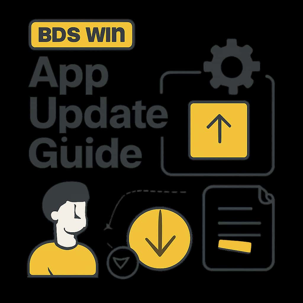 Illustration explaining the update process of BDG Win App.