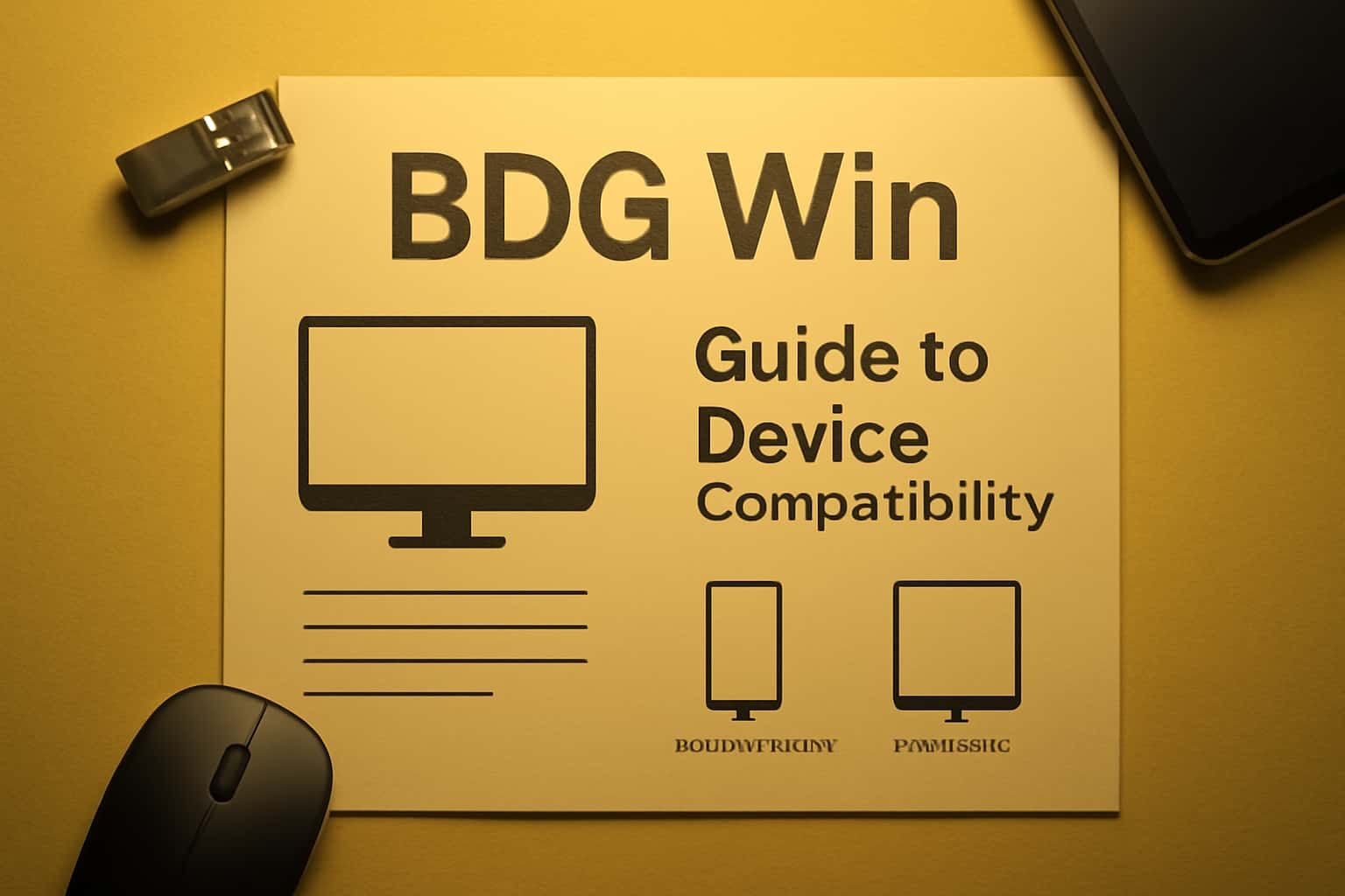 Illustrative scene presenting device compatibility information for BDG Win.